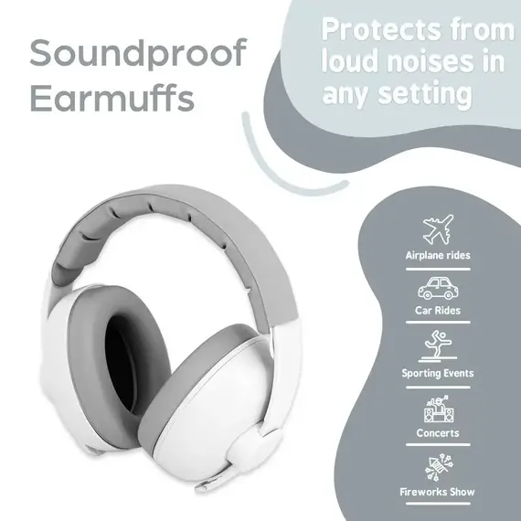 1pc Baby Ear Protection Anti-Noise Earmuffs Headphones for Sleep & Travel Ear Protection with Stretchable Design
