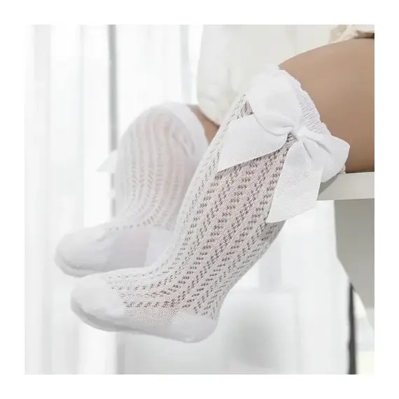 0-24Month Baby Girl Socks Toddler Bow Cotton Summer Mesh Lace Baby Knee Socks Newborn Infant Baby Princess Long Socks 2024 New