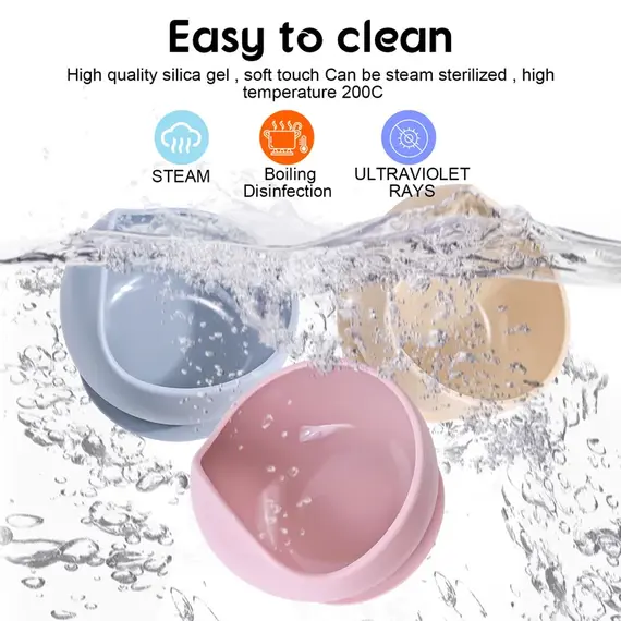 2PC Silicone Sucker Bowl Feeding Tableware for Infant and Young Training Learning To Eat Bowls and Baby Supplementary Food Bowls