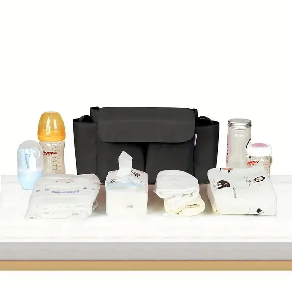 Large Capacity Stroller Storage Bag Convertible Shoulder Bag Crossbody Diaper Bags for Moms Baby Carriage Hanging Bag Accessory