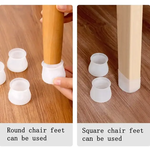 Universal Silicone Chair Leg Protectors Anti-Slip, Noise-Reducing, Scratch-Resistant Floor Protectors for Chairs & Stools