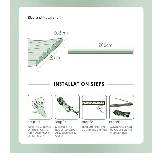 2M Baby Safety Protection Strip Table Desk Edge Guard Strip Corner Protector Furniture Corners Children Safety Foam Protection