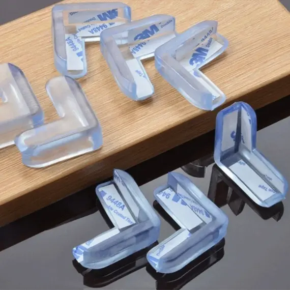 4PCS Child Safety Transparent Silicone Protector Table Corner Protection Cover Children Anticoll Liquid Silicone Rubber
