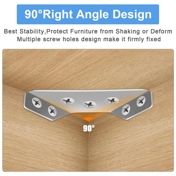 20/40pcs Stainless Steel Angle Bracket Universal Furniture Right Angle Fixed Bracket Cabinet Trapezoidal Layer Board Connector