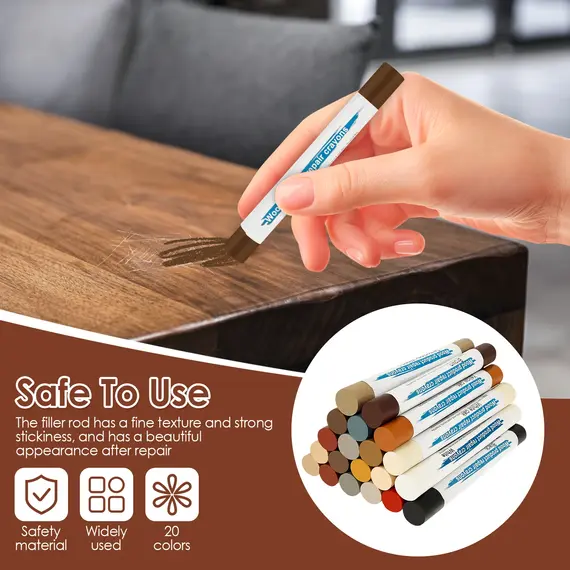 22Pcs Wood Floor Repair Kit Wax Block Kit with Scraper Composite Material Furniture Repair Tools for Fixing Scratches, Holes
