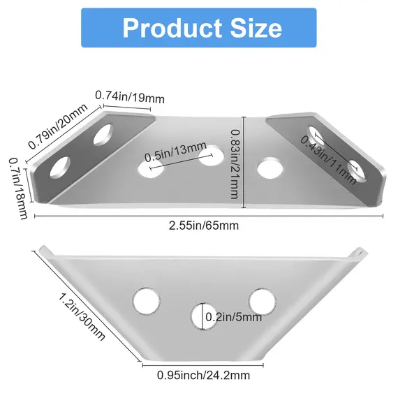 20/40pcs Stainless Steel Angle Bracket Universal Furniture Right Angle Fixed Bracket Cabinet Trapezoidal Layer Board Connector