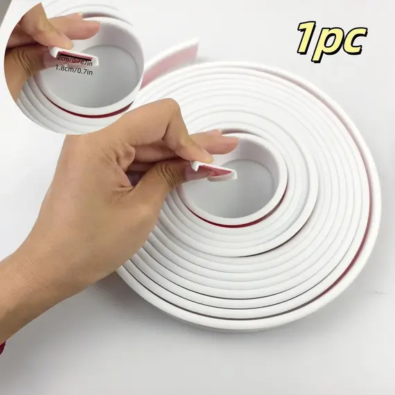 1pc 5m/196.85in Self Adhesive PVC Edge Banding Strip Sealing Tape U-Shaped Strip for Furniture Cabinet Desk Edge Guard Protector