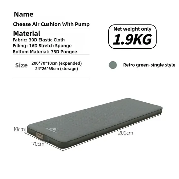 MOUNTAINHIKER 10cm Compact Folding Camping Sleeping Bed Pad Single Double Person Self-inflating Mattress Thick Air Mat Floor