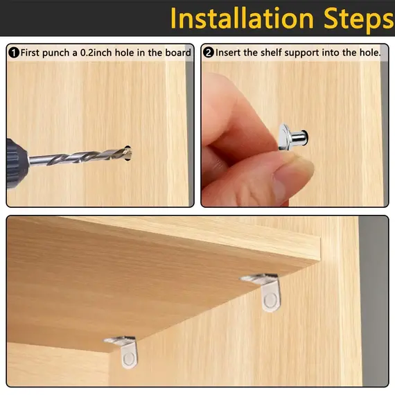 40Pcs Shelf Brackets Support Studs Pegs 5mm Metal Pin Shelves Seperator Furniture Shelf Wall Mount Bracket Holder For Cabinet