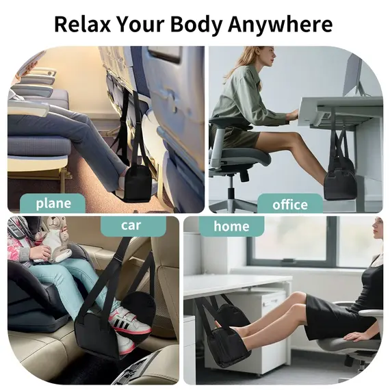 Newest Airplane Foot Hammock Airline Foot Rest With Removable Pad Adjustable Strap Foot Hammock With Menory Foam For Travel