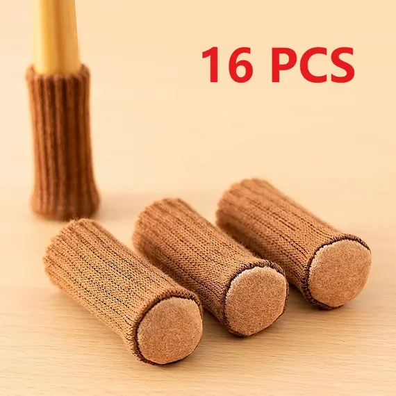 16Pcs Chair Legs Socks Knitted Furniture Feet Floor Protectors Anti-slip Pads Silent Thicken Table Chair Leg Socks Covers