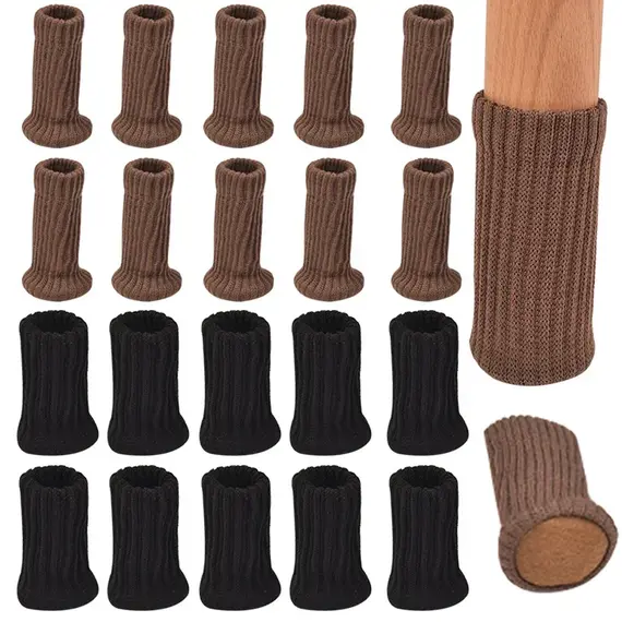 16/24Pcs Chair Legs Socks Knitted Furniture Feet Floor Protectors Anti-slip Pads Silent Thicken Table Chair Leg Socks Covers
