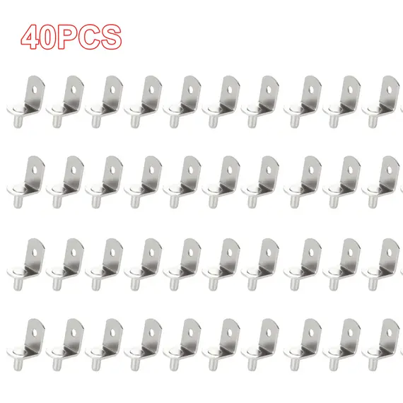 40Pcs Shelf Brackets Support Studs Pegs 5mm Metal Pin Shelves Seperator Furniture Shelf Wall Mount Bracket Holder For Cabinet