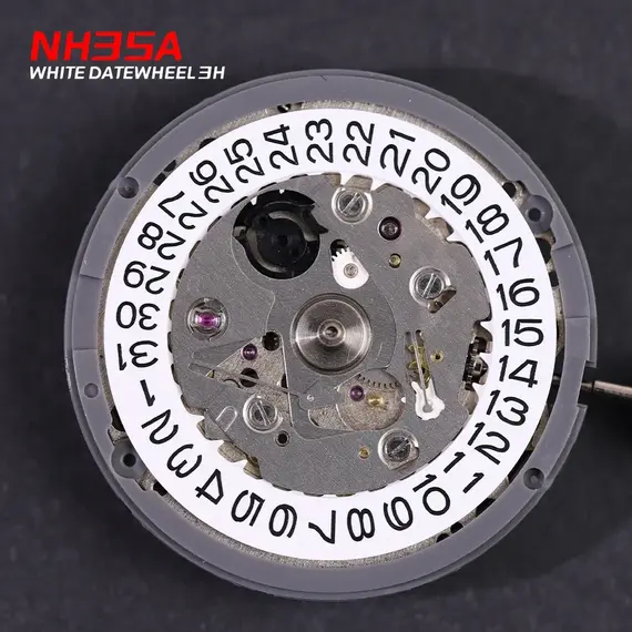 Japan Genuine NH35 Automatic Mechanical Movement High Accuracy 24 Jewels Mod Watch Replacement NH35A Date at 3:00