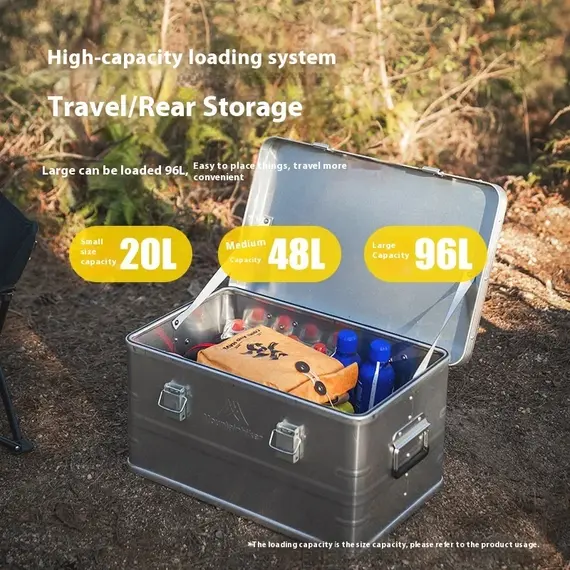MOUNTAINHIKER 20L 30L 48L 50L 80L 96L Large Capacity Box Camping Picnic Travel Box Hiking Aluminum Alloy Accessories Storage Bag