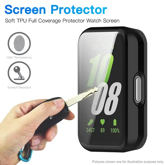 Case For Samsung Galaxy Fit3 Screen Protector TPU Full Coverage Protective Cover For Samsung Galaxy Fit 3 Strap Accessories