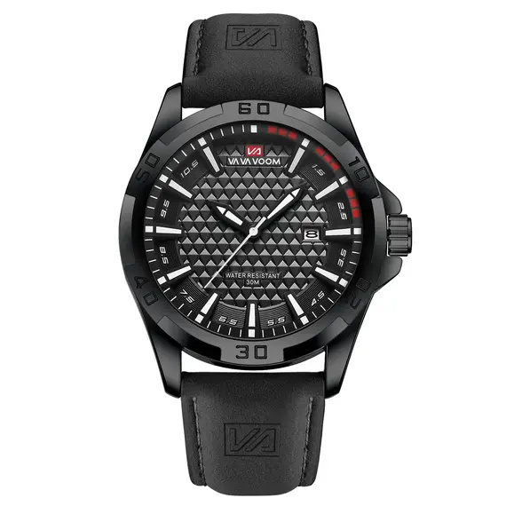 VA VA VOOM Men Casual Sport Military Quartz Calendar Wrist Watch for Man Business Leather Waterproof Male Clock Relogio Masculin