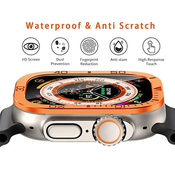 Screen Protector For Apple Watch Ultra 49mm Case Accessories Metal Cover Frame+Tempered Glass For iWatch Ultra 4 3 2 49mm Bezel