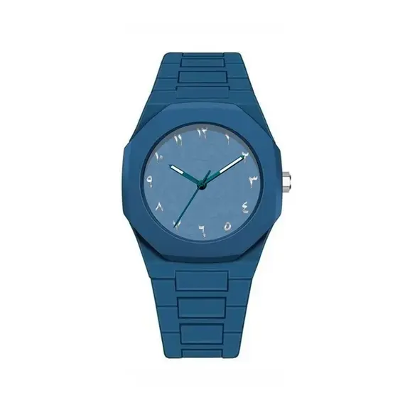 Arabic Dial Waterproof Watch Round Dial Plastic Strap Business Watch Color Strap Exquisite Design Couple Watch Casual Wear