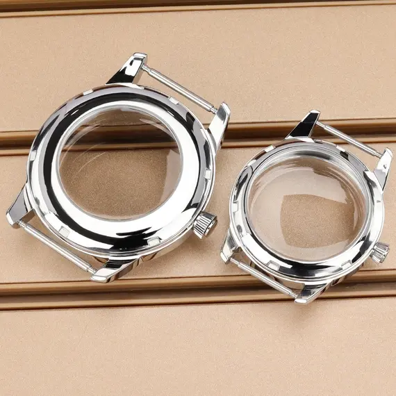 33MM/40MM Silver Watch Case Bubble Glass For Cocktail Time Presage Seiko Mod NH35 NH34 NH38 Movement Steel Watches Assemble Part