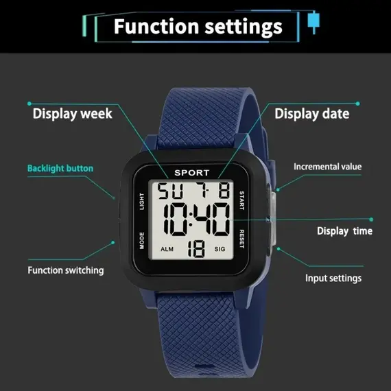 Outdoor Sports Kids Watches Multifunctional Alarm Clock Boys Digital Wristwatches Waterproof Luminous Military Electronic Watch