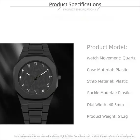 Arabic Dial Waterproof Watch Round Dial Plastic Strap Business Watch Color Strap Exquisite Design Couple Watch Casual Wear