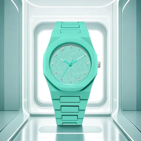 Arabic Dial Waterproof Watch Round Dial Plastic Strap Business Watch Color Strap Exquisite Design Couple Watch Casual Wear