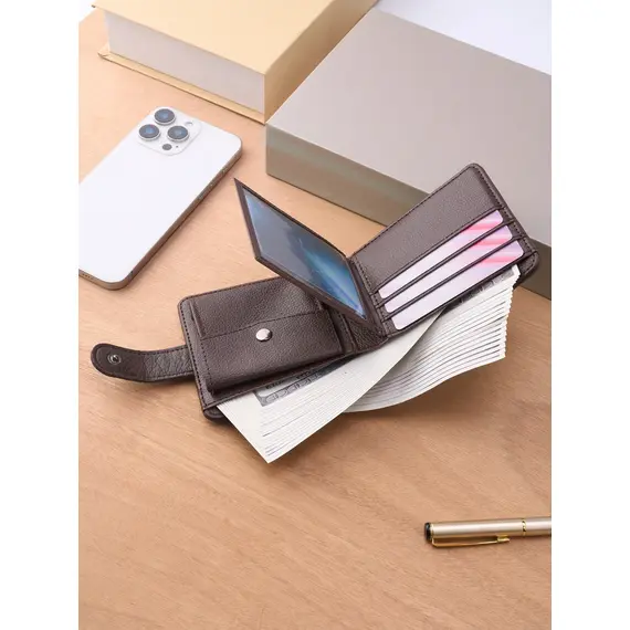 Men Wallets Leather Zipper Purse Man Slim Card Horders Quality Male Short Multi-card Wallet Coin Pocket Purse
