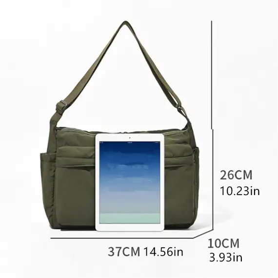 Top Quality Thickened Casual Messenger Bag, Single Shoulder Bag Large Capacity Laptop Bag, Multi Pocket Sports Bag for Men Women