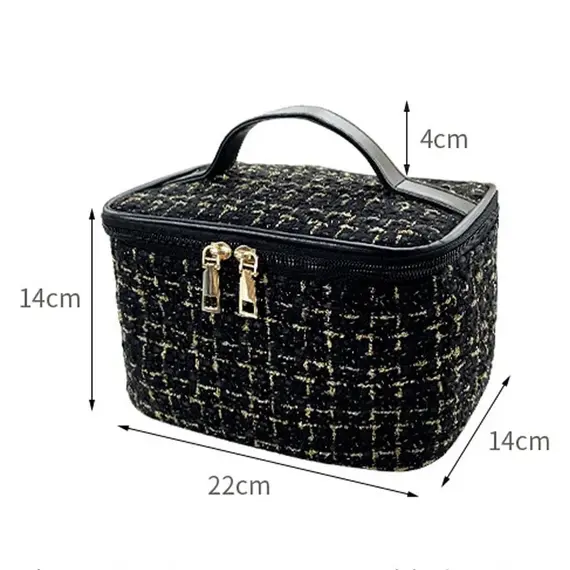 2026 New Women's Bag Knitted Style Makeup Bag Portable Portable Portable Makeup Bag Fashionable Large Storage Bag BX100