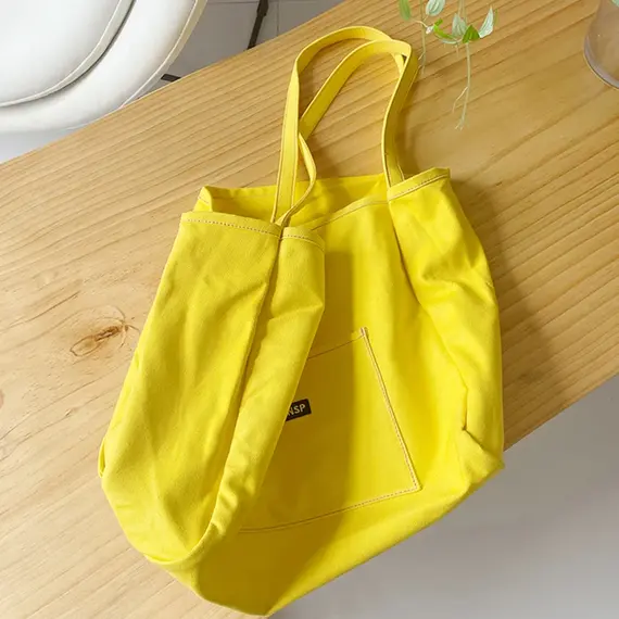 Canvas Bag High Quality Reusable Shopping Shoulder Bag Women Simple Casual Daily Use Handbag Totes Female Portable Folding Purse
