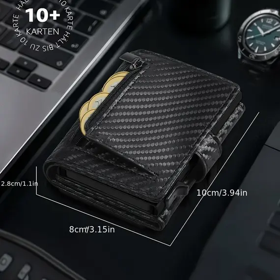 Men's Wallet with Coin Case RFID Protection Slim Wallet Card Wallet Small Credit Cards Credit Card Wallet