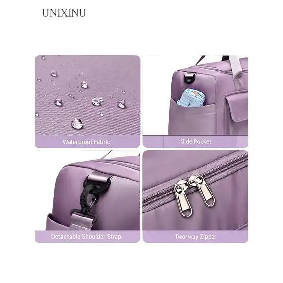 UNIXINU Carry On Travel Bag Large Capacity Weekender Overnight Duffle Bags with Shoe Compartment Sports Fitness Bags for Women