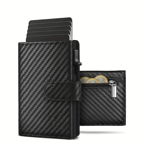 Men's Wallet with Coin Case RFID Protection Slim Wallet Card Wallet Small Credit Cards Credit Card Wallet
