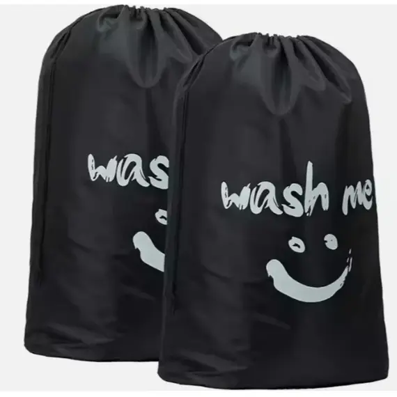 Smiley print laundry bag storage bag drawstring dirty clothes bag