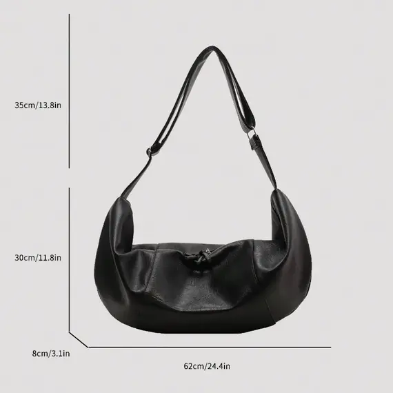 Stylish Dumpling Shaped PU Crossbody Bag for Men, Suitable for Casual Outings and Large Capacity Needs