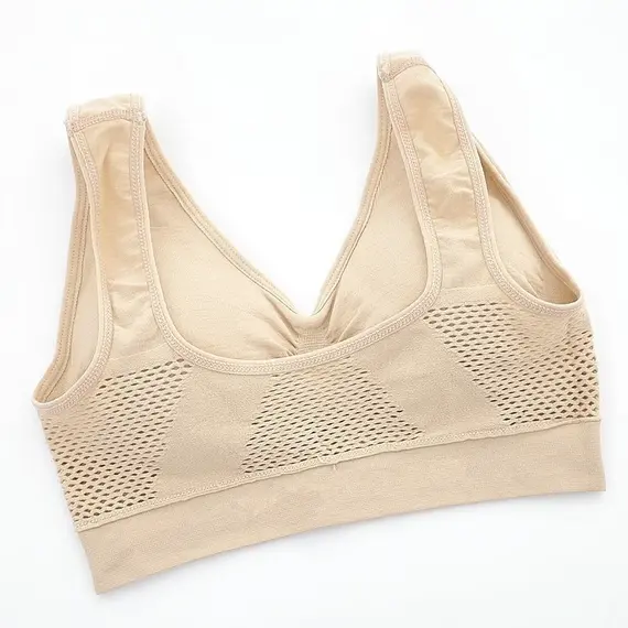 Women's Breathable Sports Vest Bra Sweat-absorbent Shockproof Pad Sports Top Track and Field Gym Running Fitness Sports Top