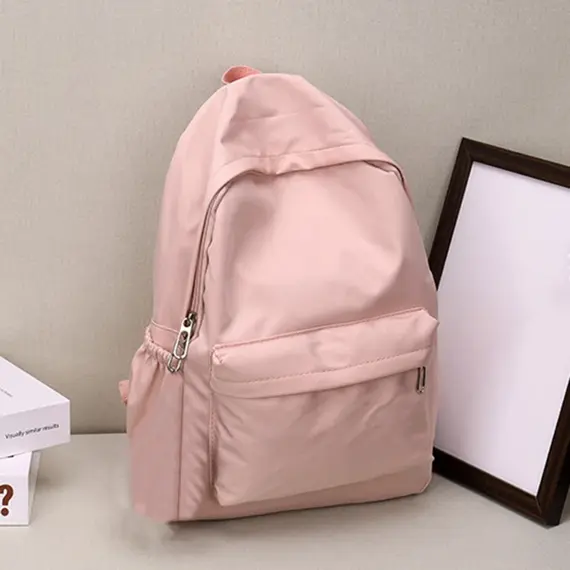 Women Schoolbag Waterproof Large Capacity School Backpack Smooth Zipper Solid Teens Girl Casual Daypack Bag Student Supply NEW