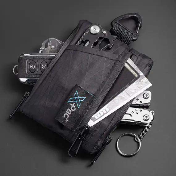 EDC 5-Pocket Multi Pouch X-PAC Wallet Small Keychain Coin Pouch with YKK Zipper EDC Pocket Organizer Utility Pouch for Cards