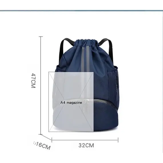 Basketball Football or Swimming Bag Dry Wet Separation Swimsuit Storage Bag Sports Backpack Training and Fitness Drawstring