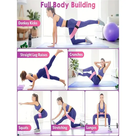 Pilates Yoga Elastic Resistance Bands, Exercise Stretch Flex Band For Booty Legs Workout