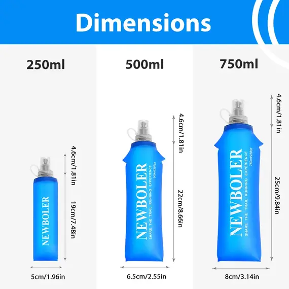 250/500/750ML Water Bottle TPU Folding Soft Flask Sport Water Bottle Water Bag Collapsible Water Bottle Running Camping Hiking