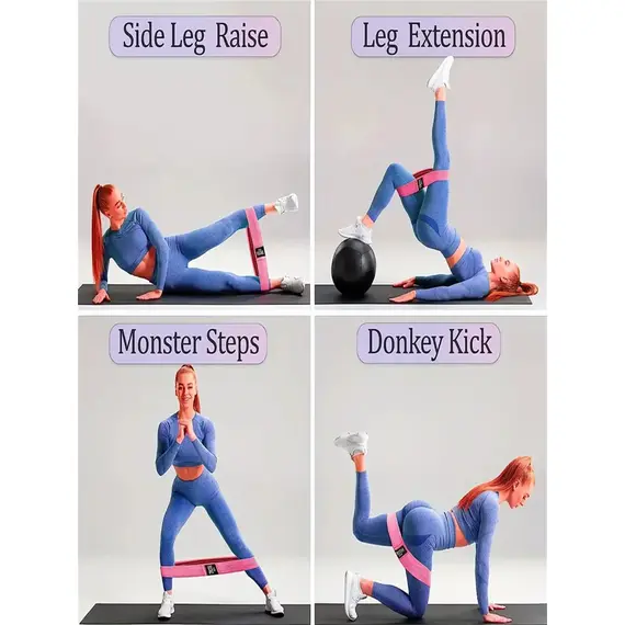 Pilates Yoga Elastic Resistance Bands, Exercise Stretch Flex Band For Booty Legs Workout