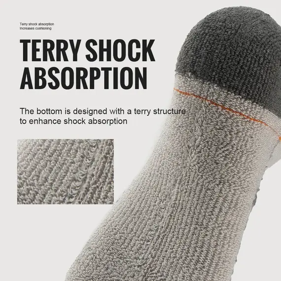 WRELS Merino Wool Socks Hiking Lightweight Shock Absorption Damping Mid-Calf Ankle Socks Running Sport Merino Wool Socks