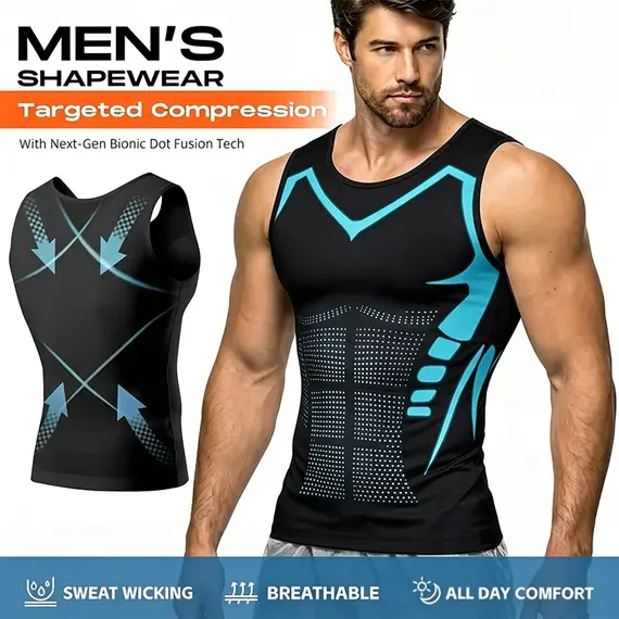 New Summer Fitness Compression Shirt For Men Shaping Sleeveless Therapy Vest Male Ice-Silk Compression Tank Tops Body Shapewear