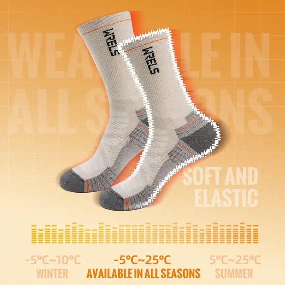 WRELS Merino Wool Socks Hiking Lightweight Shock Absorption Damping Mid-Calf Ankle Socks Running Sport Merino Wool Socks