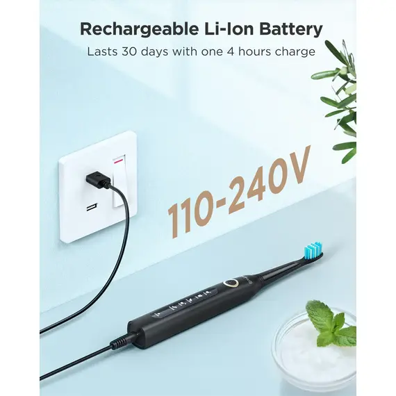 Fairywill Electric Sonic Toothbrush USB Charge FW-507 Rechargeable Waterproof Electronic Tooth Brushes Replacement Heads Adult