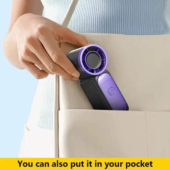 Handheld Mini Fan 5 Speed Adjust Type C Rechargeable Portable Fan Digital Display Desktop Fan Outdoor Use