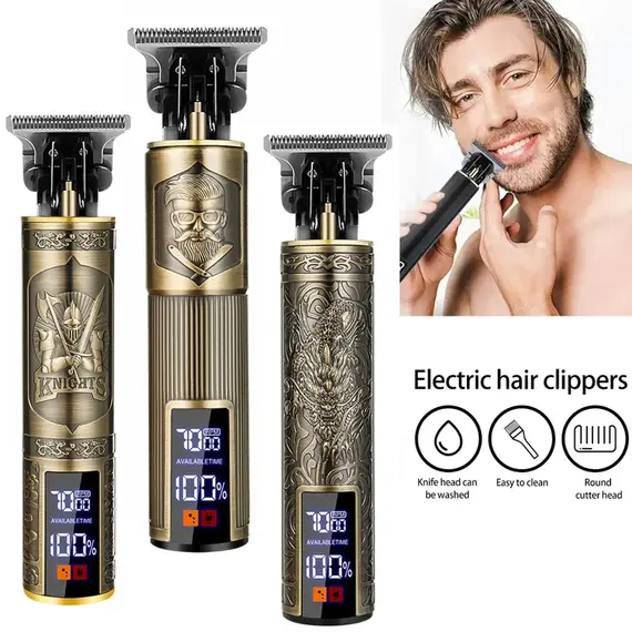Electric Vintage Shaver Barber Cordless Hair Cutting Machine USB Charging Hair Trimmer Portable Hair Clipper Suitable For Men