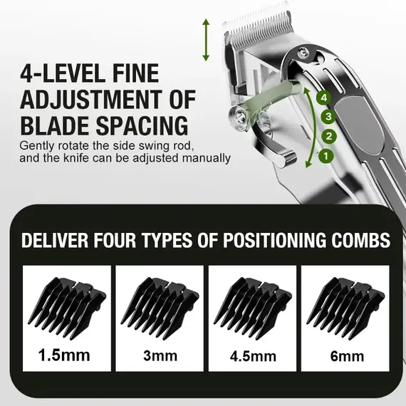 All Metal Blade Male Clipper, Electric Hair Clipper, Household Electric Hair Clipper, Hair Salon, High-Power Pet Clipper